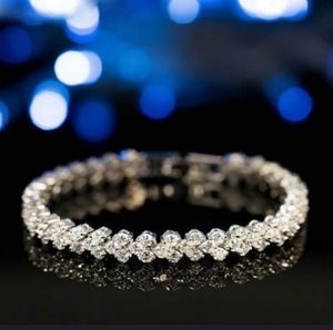 Diamond Tennis Bracelet. Zircon/White Gold Filled